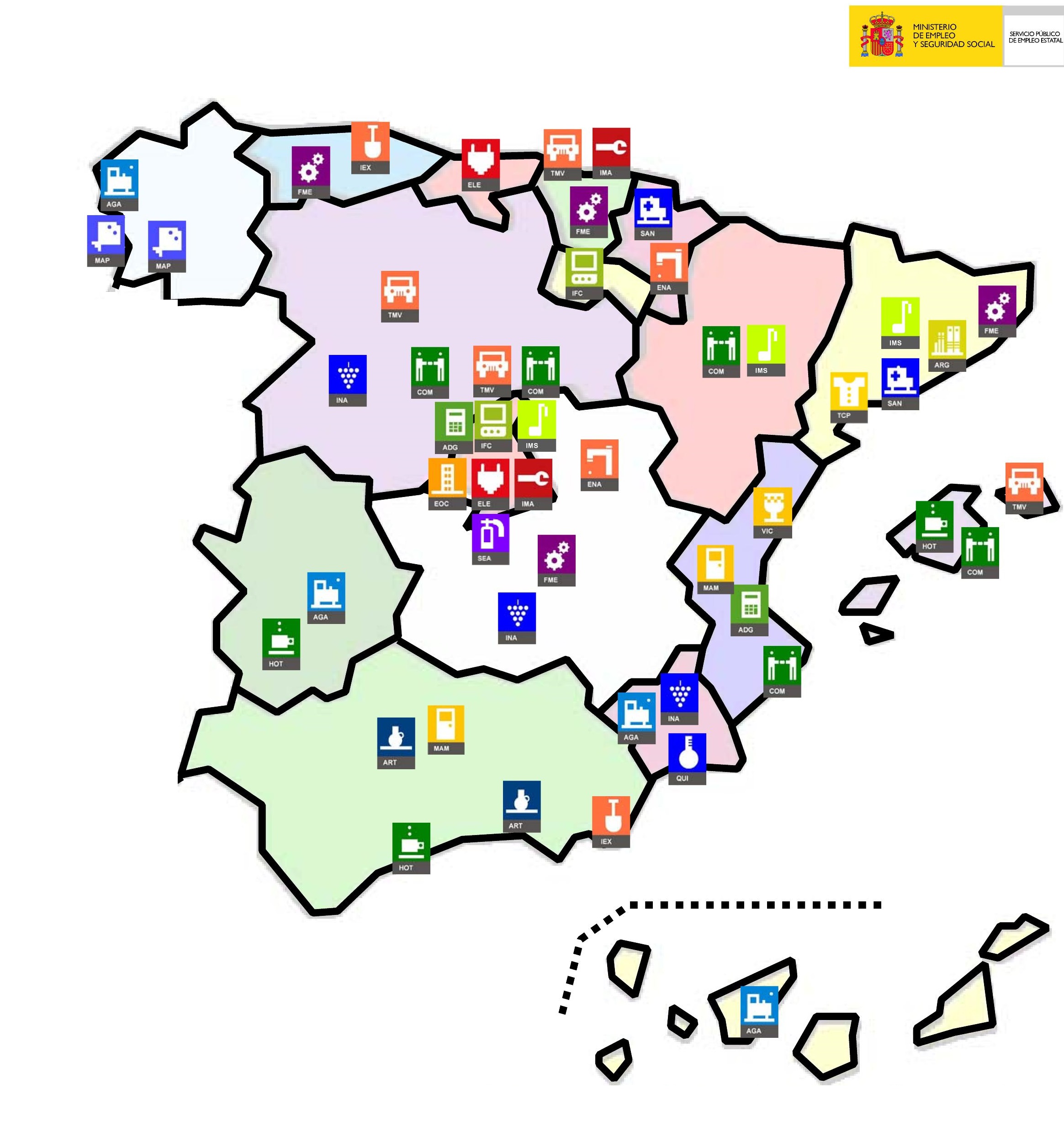 mapa CRNs Fuente SEPE